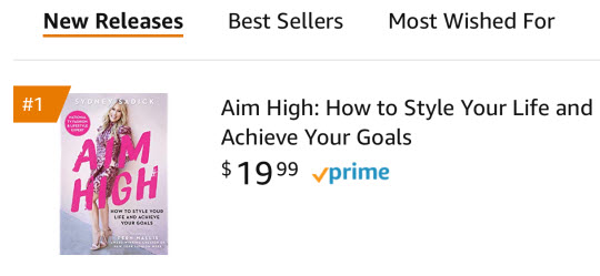 Aim High fashion book launches at #1 in fashion category